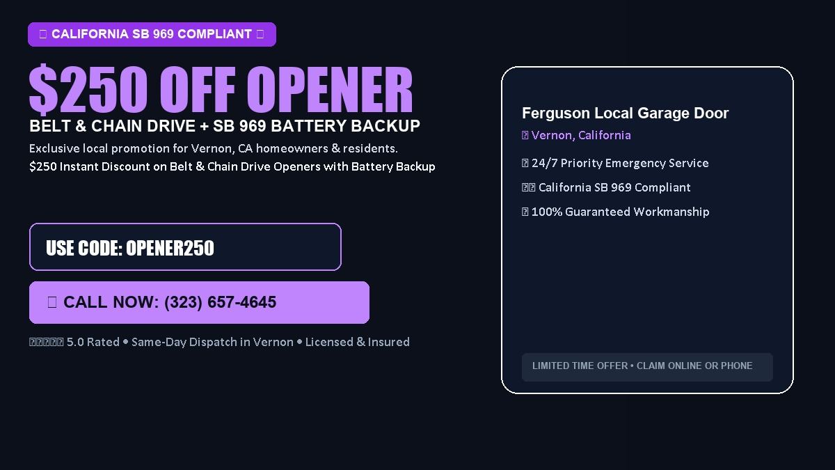 Ferguson Local Garage Door $250 OFF Premium LiftMaster Opener Installation in Vernon, CA